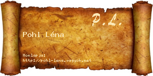 Pohl Léna névjegykártya